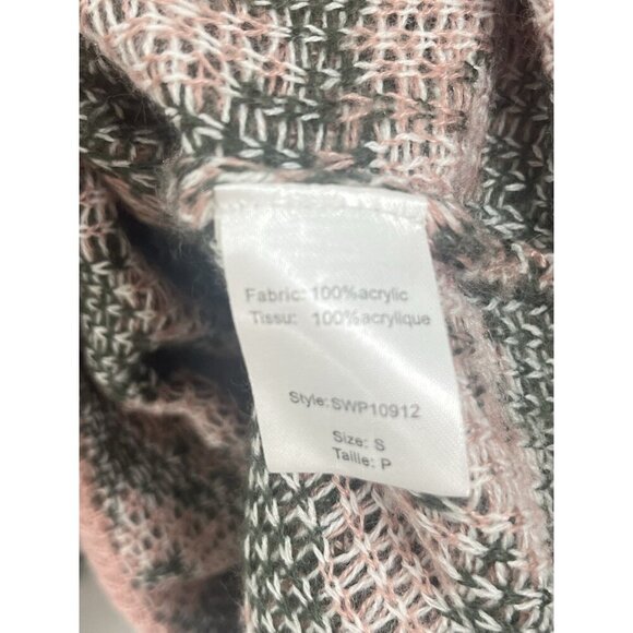 Elan Boho Grunge Animal Print Sweater Pink Sz Small - Picture 7 of 7